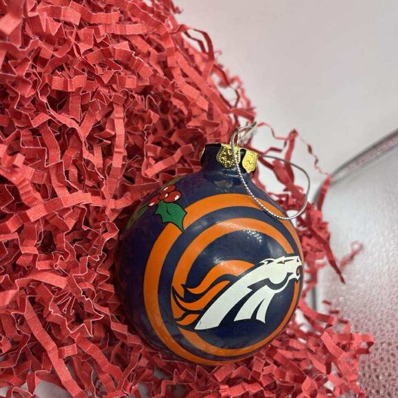 EUC Denver Broncos Glass Ball Christmas Ornament with Tag - Picture 7 of 7